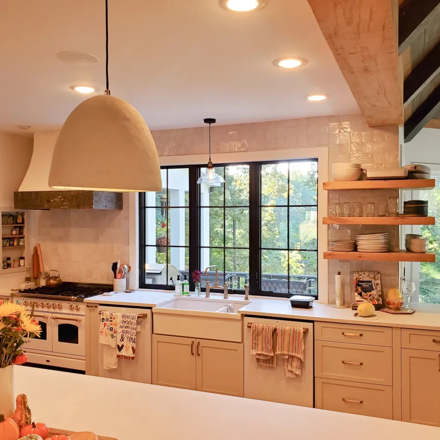 black kitchen windows over sink
