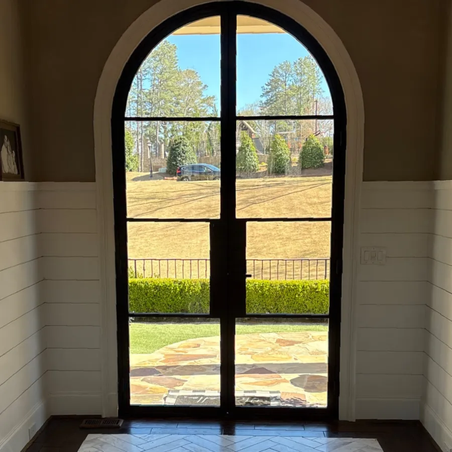 entry way with iron door