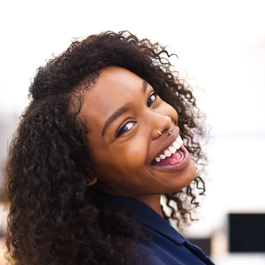 a person smiling for the camera