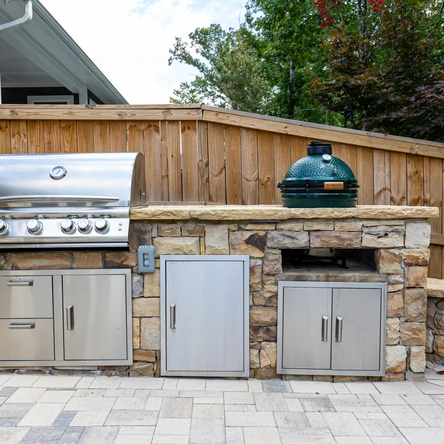 a stove and oven outside