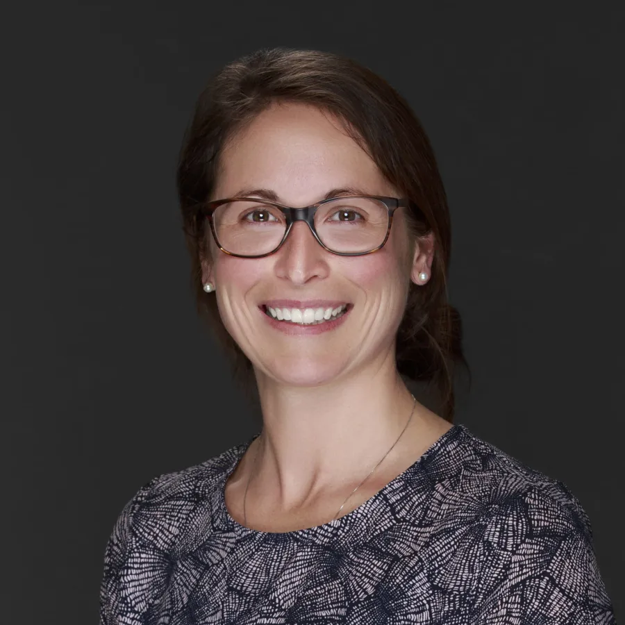 a woman wearing glasses