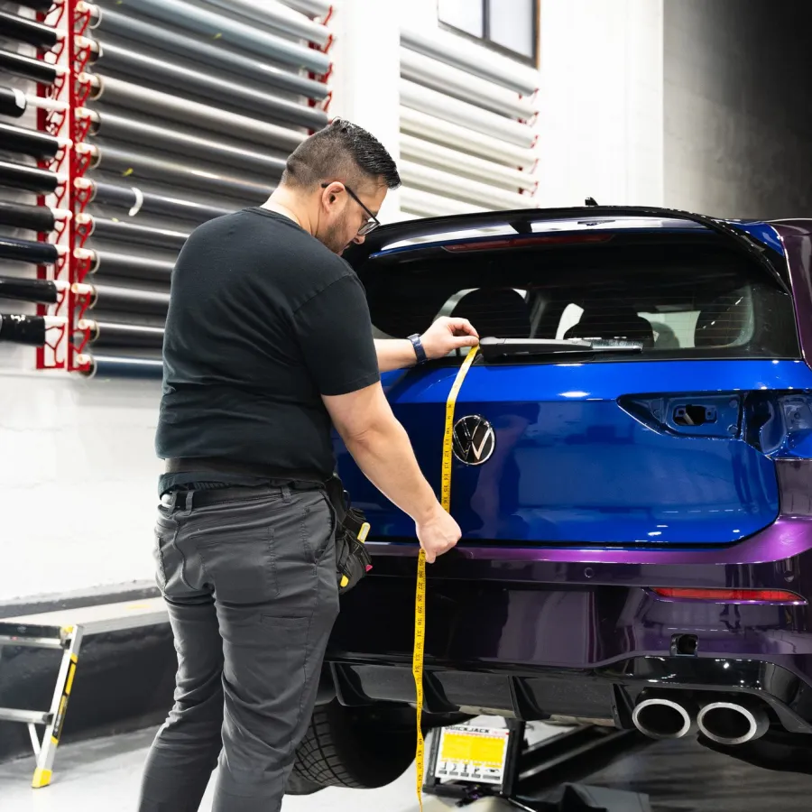 a person working on a car