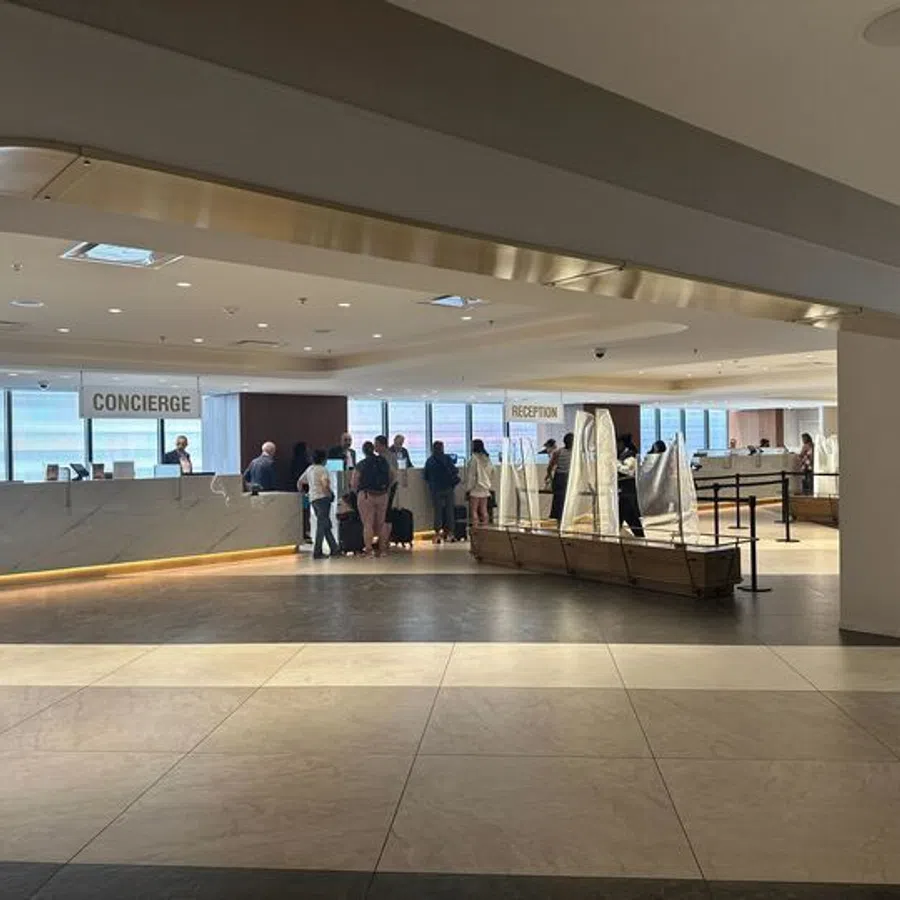 Spacious modern building lobby