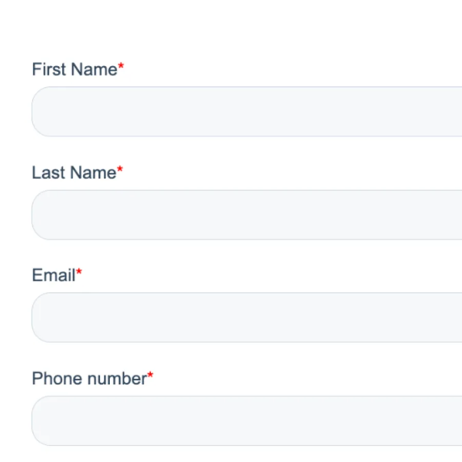 Online form to book a live demo with fields for personal and company details on a clean white background.