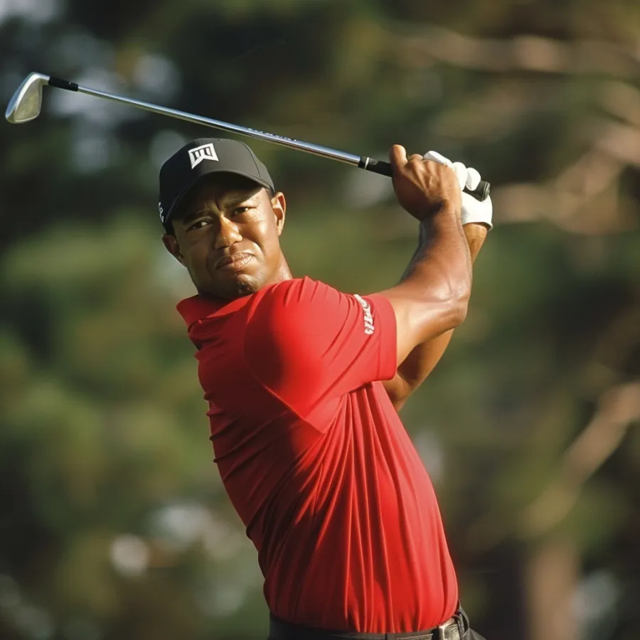 Tiger Woods swinging a golf club