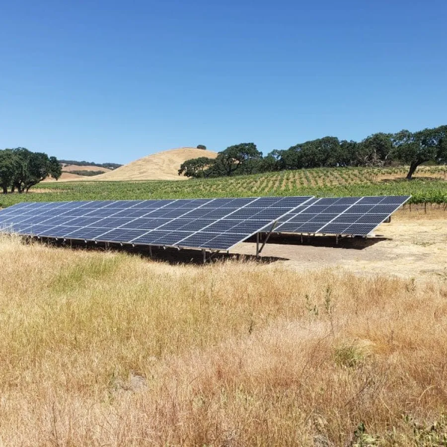 a solar panel in a field