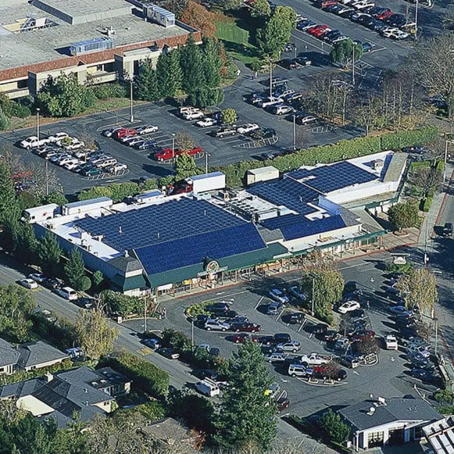 aerial view of a large building