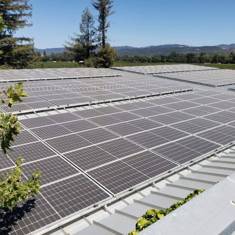 solar panels on a roof