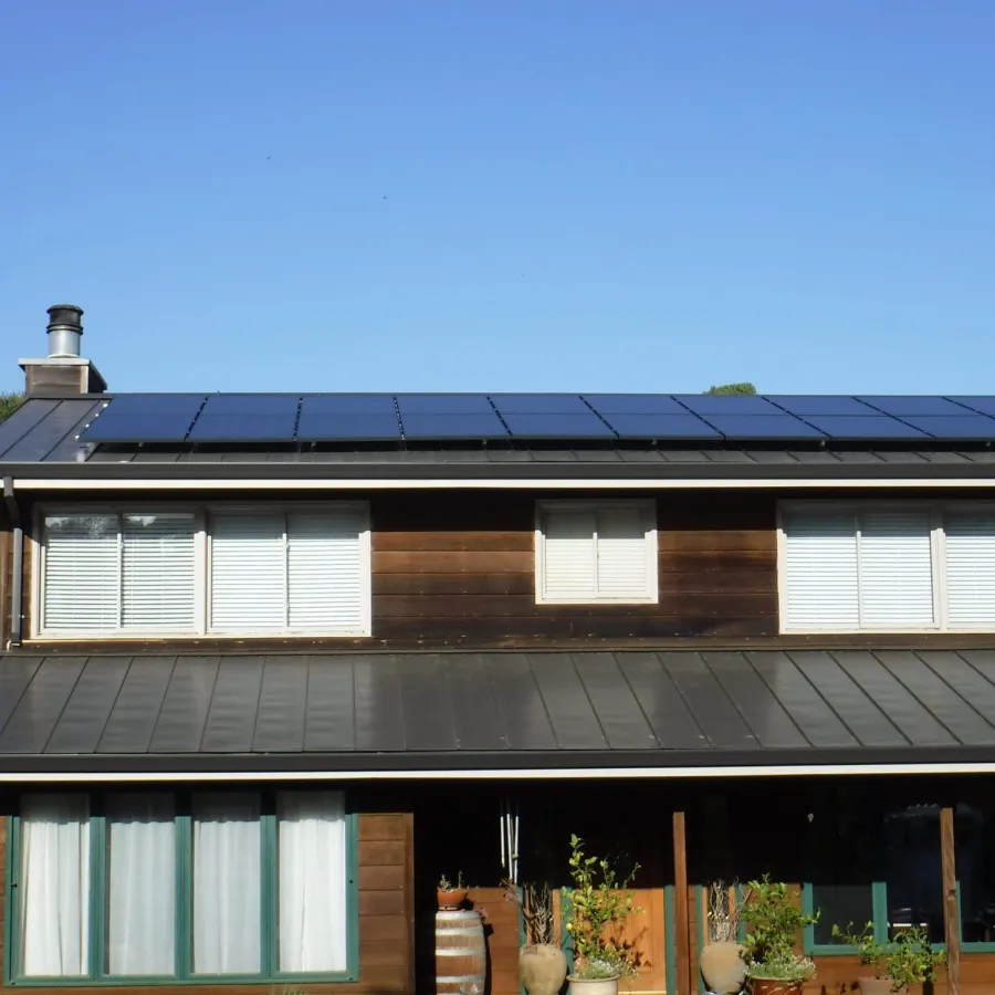 a house with a solar panel