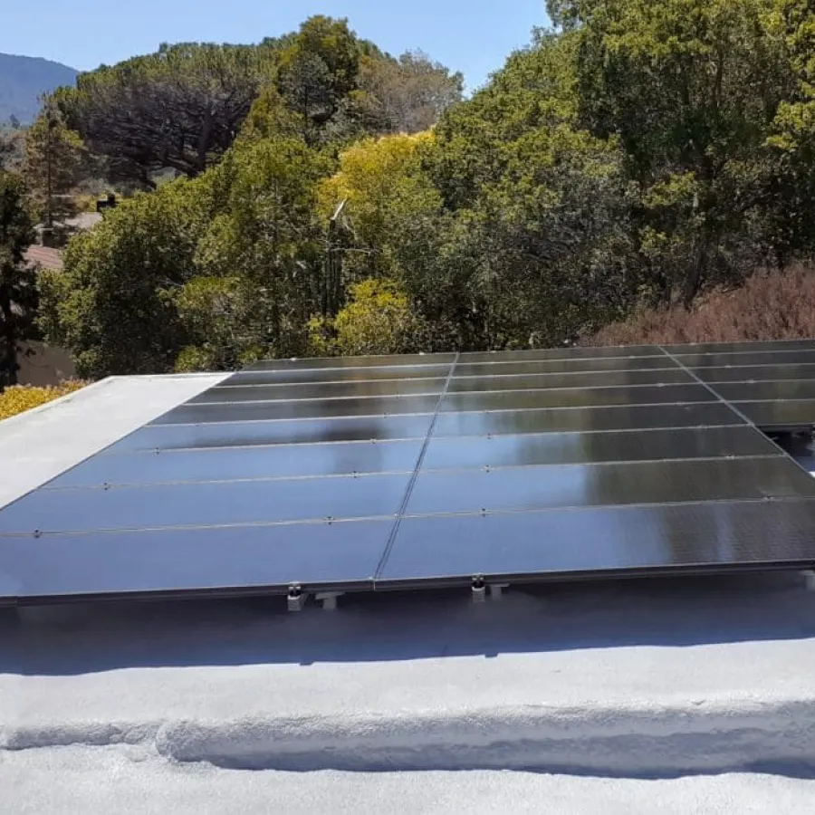 a solar panel on a roof