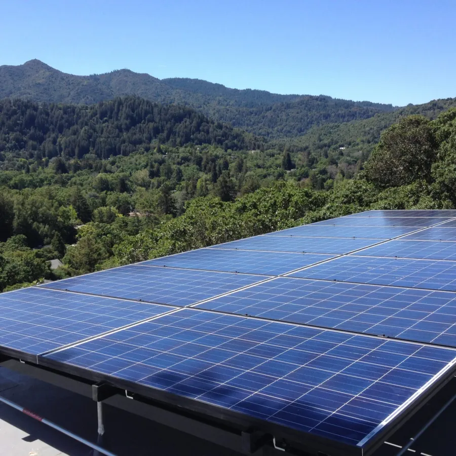 a solar panel on a roof