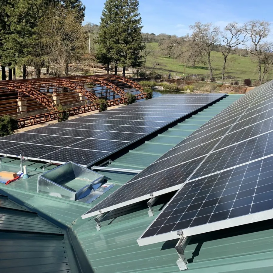 solar panels on a roof