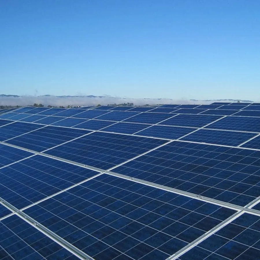 solar panels on a field