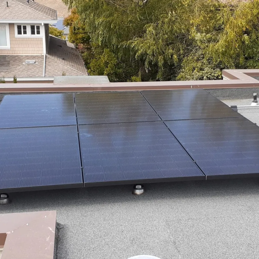 solar panels on a roof