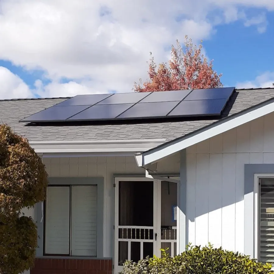 a house with a solar panel