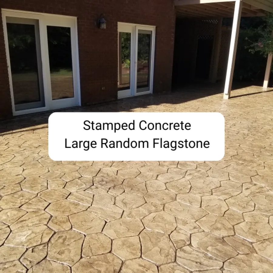 Stamped Concrete - Large Random Flagstone Patio
