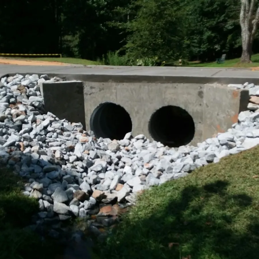 a stone tunnel with rocks