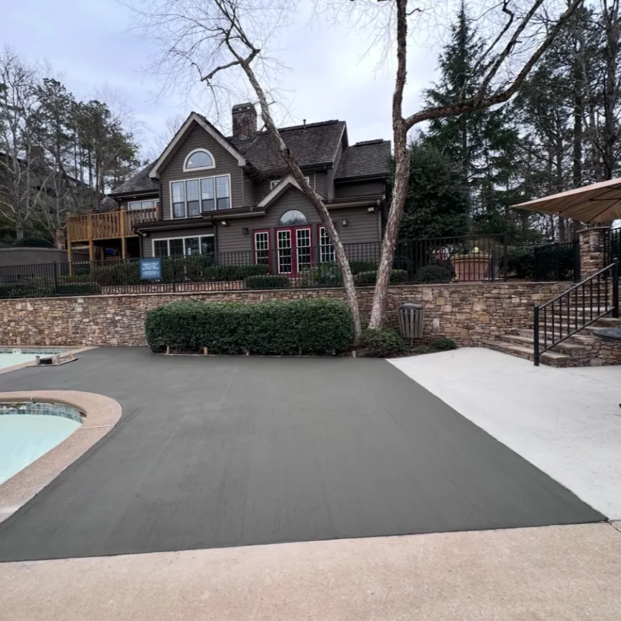 Repaired pool deck slab restored for improved functionality