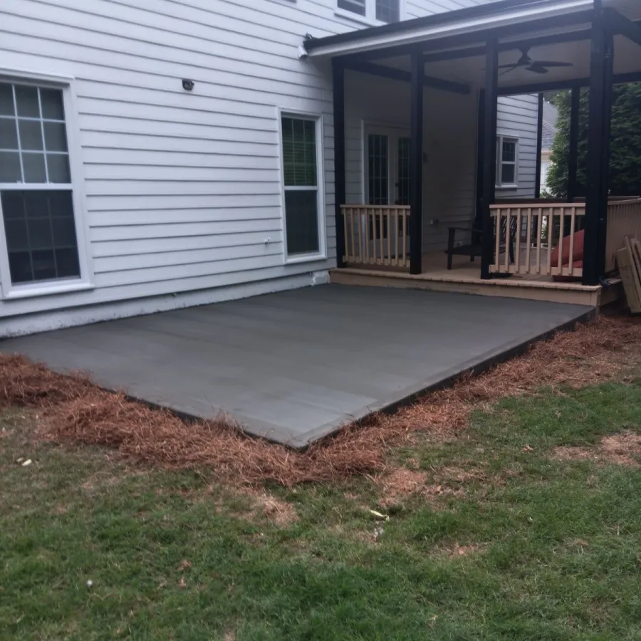 New patio connected to an existing deck structure