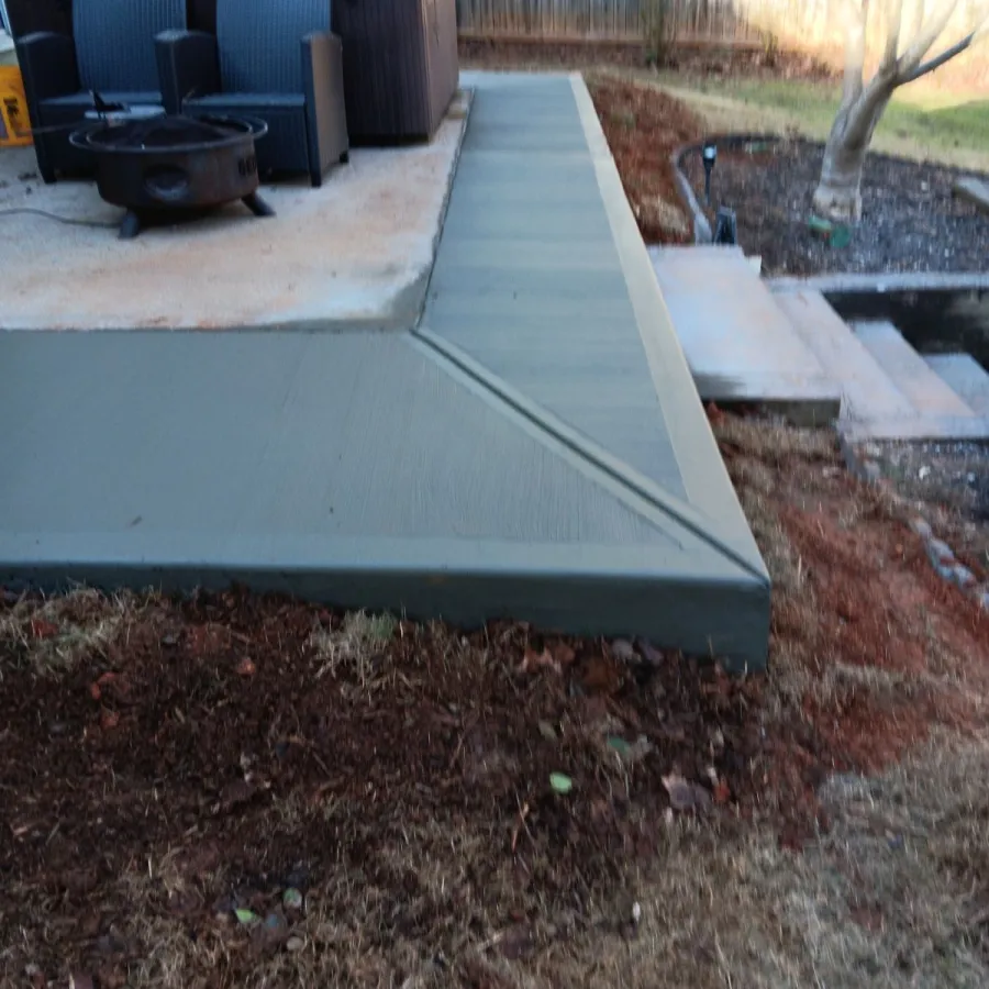 Patio add-on extending the landing from the back door