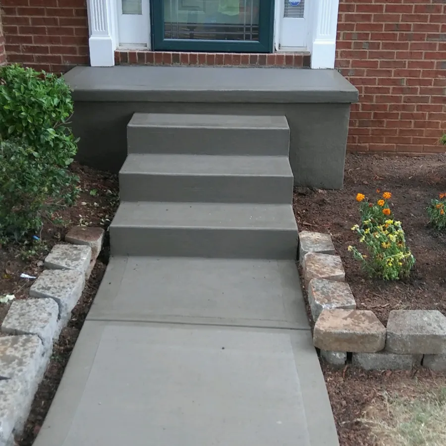 Repaired front steps and walkway for easier access