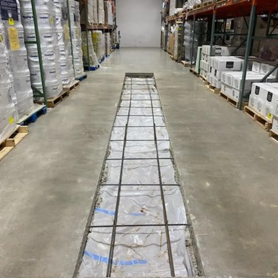 a warehouse with many boxes