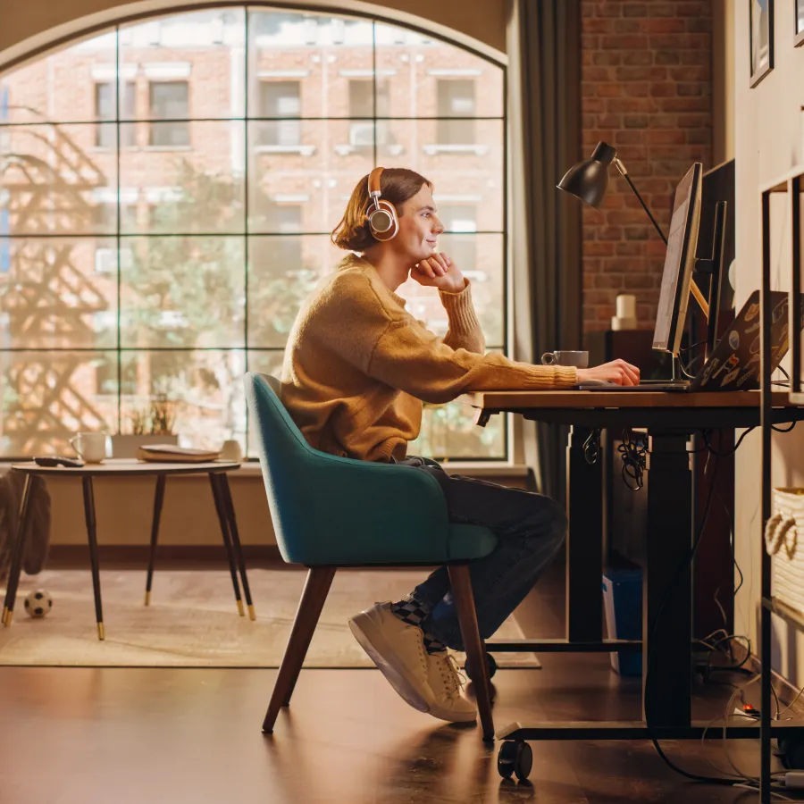 a man using a laptop