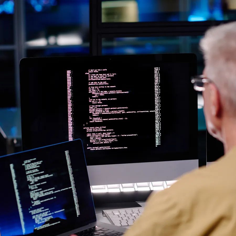 a man using a laptop
