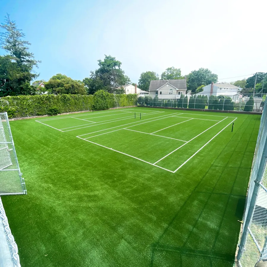 a tennis court with a net