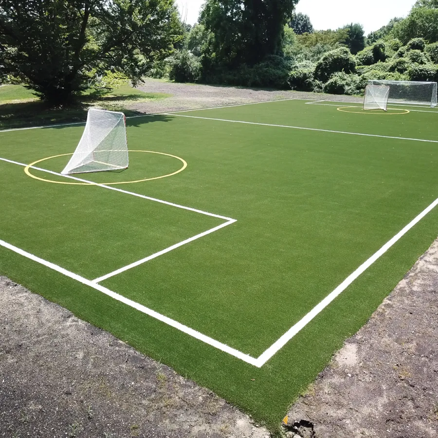 a football field with a net