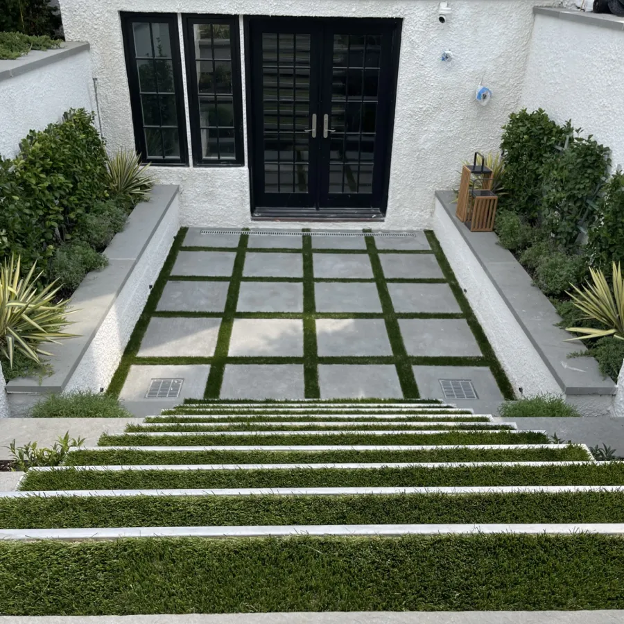 a house with a green lawn