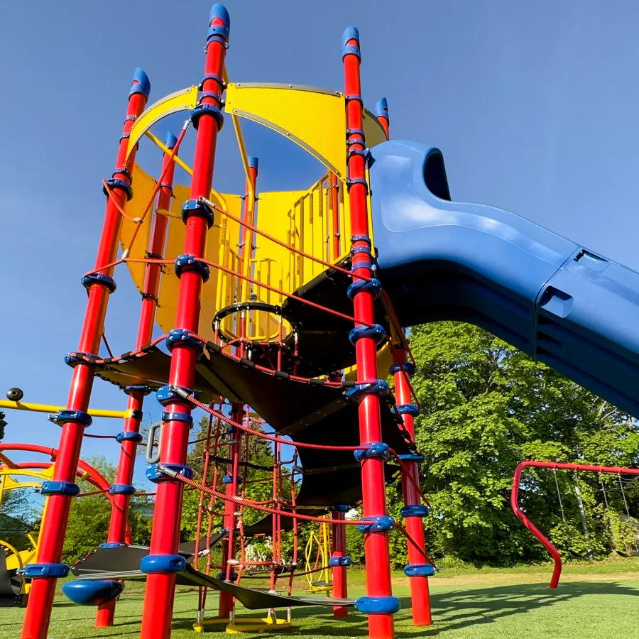 a large colorful roller coaster