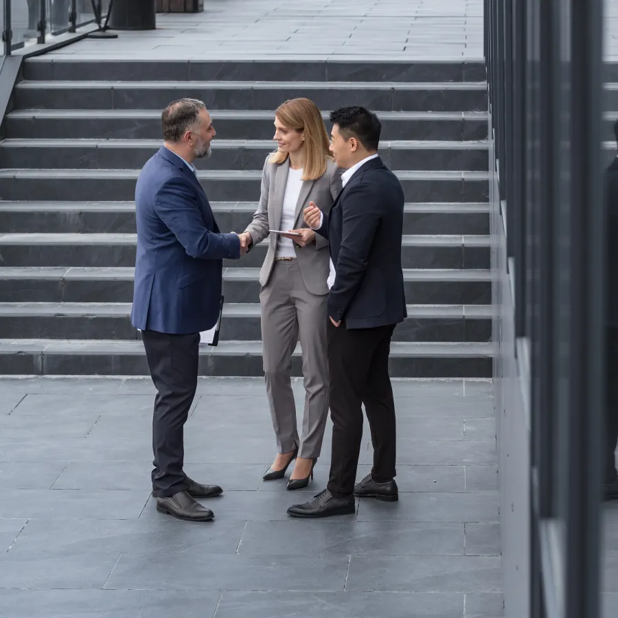 security professionals discussing a security plan for their facility