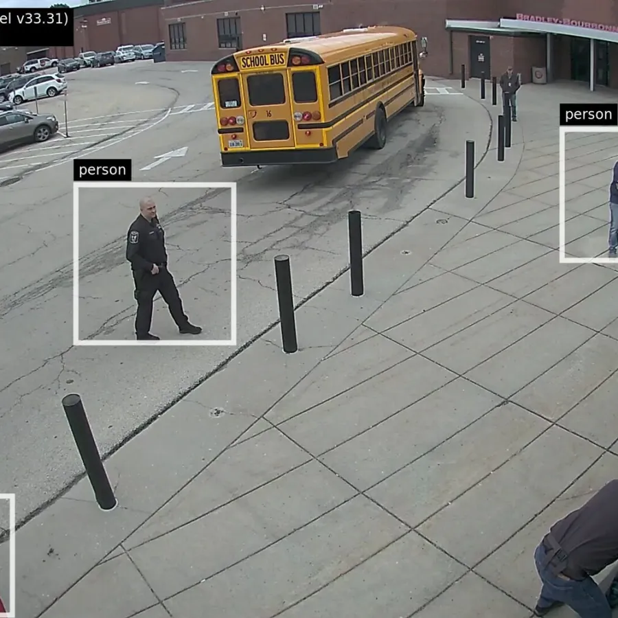 a school with Omnilert weapons detection spotting someone with a firearm