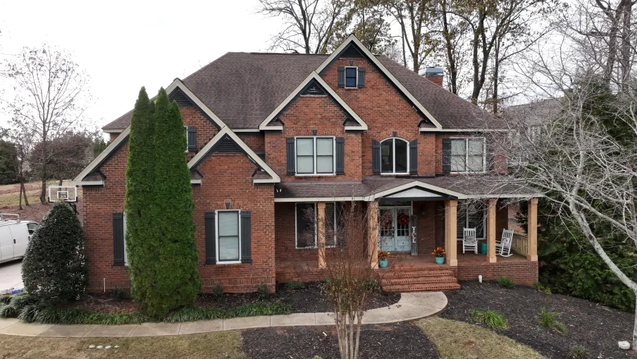 a large brick house