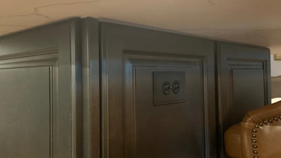 Decorative panel with black receptacle