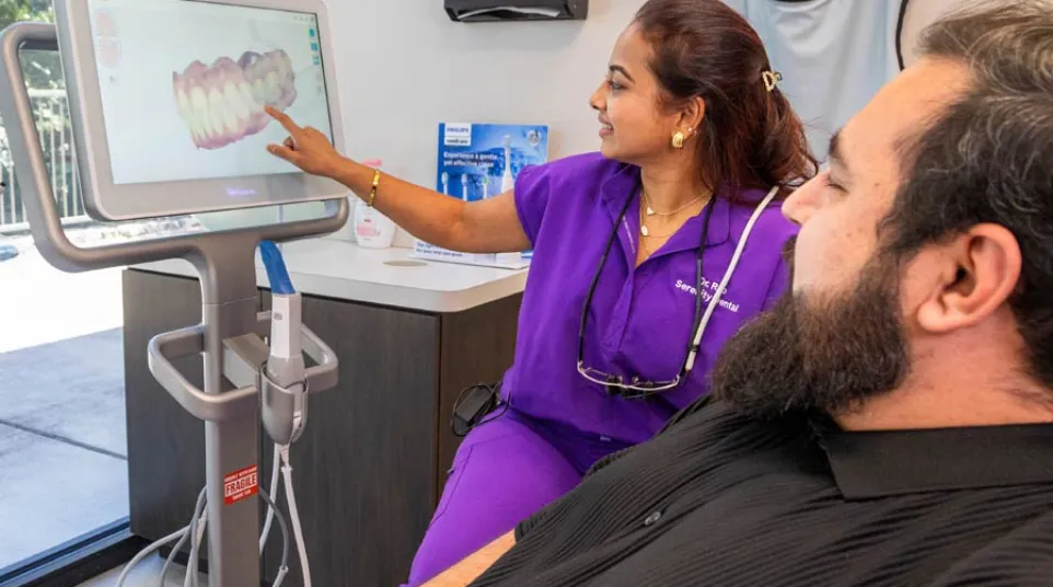 a woman with her mouth open