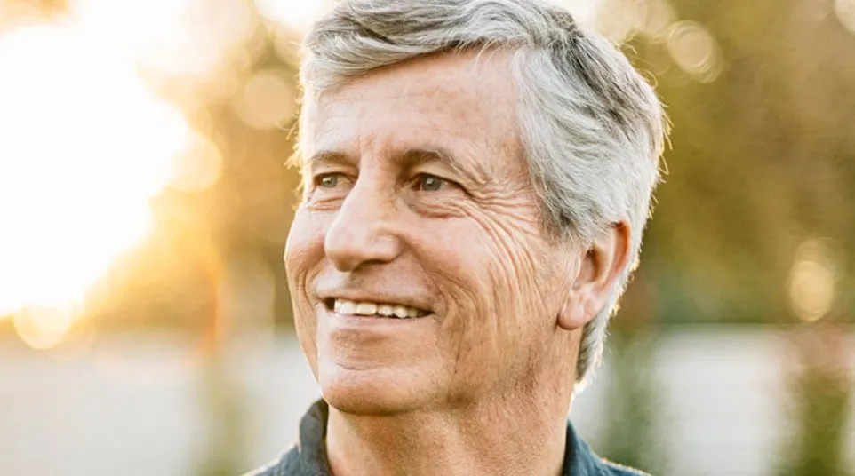 a person with curly hair