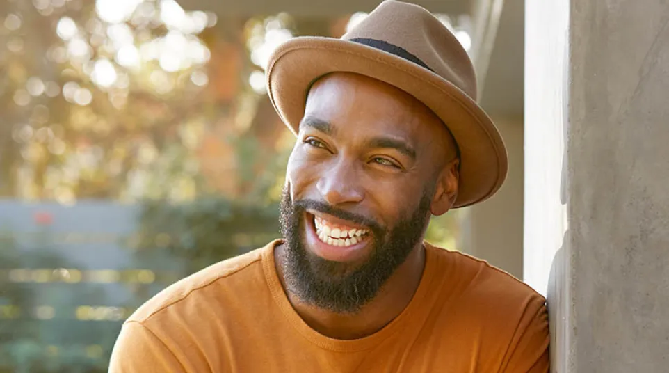 a man wearing a hat