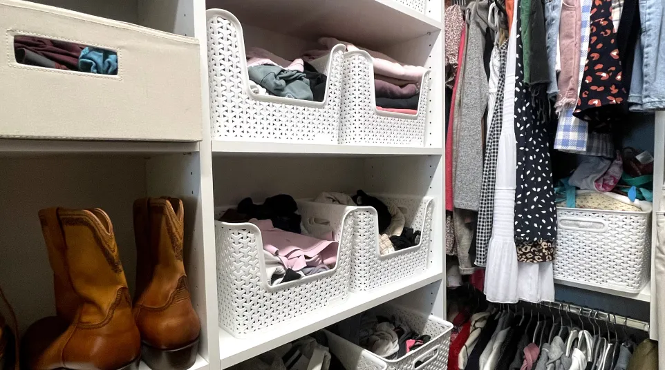 a closet full of shoes