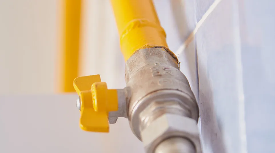 close-up of a yellow pipe