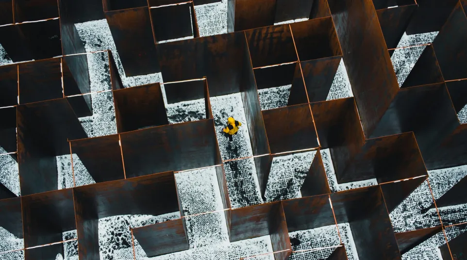 a person standing on a roof