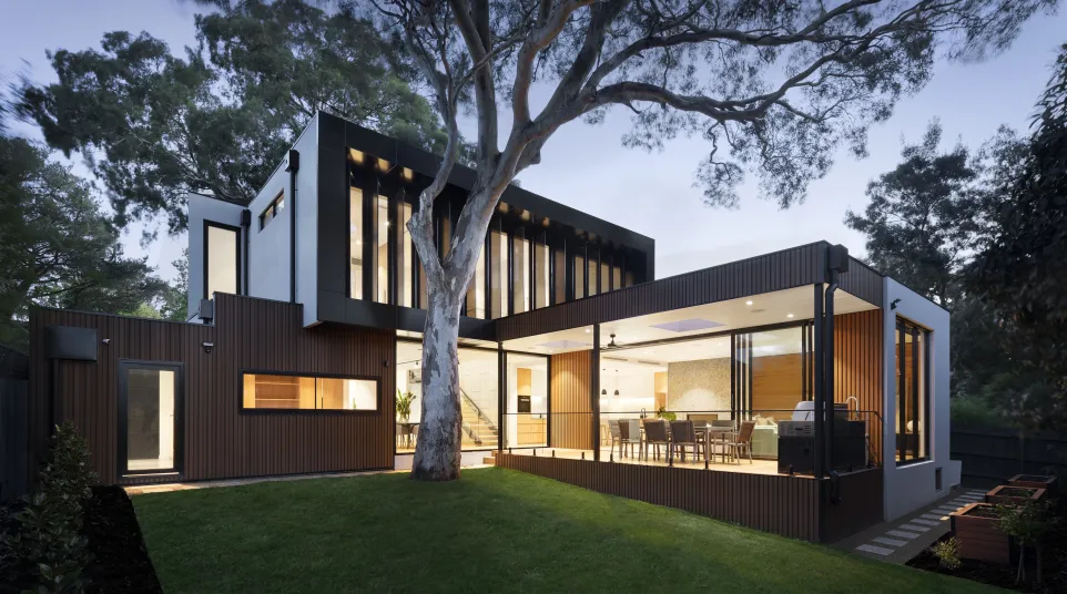 a house with a large front yard