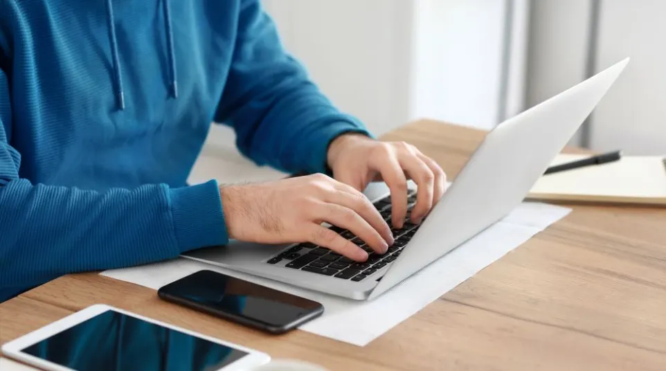 a person working on a laptop