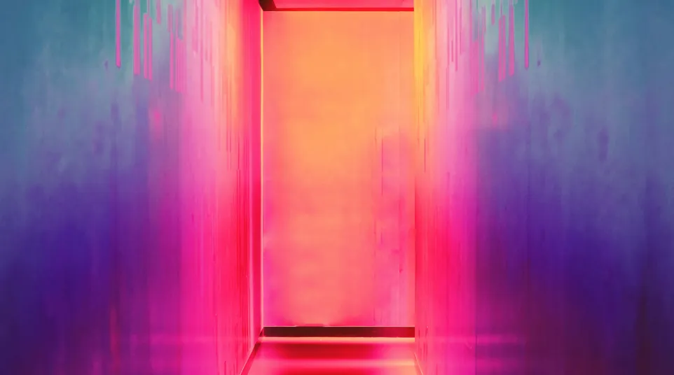 a red light in a dark room