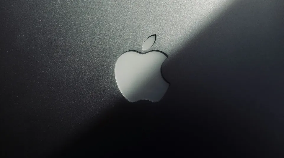 a white apple on a white surface