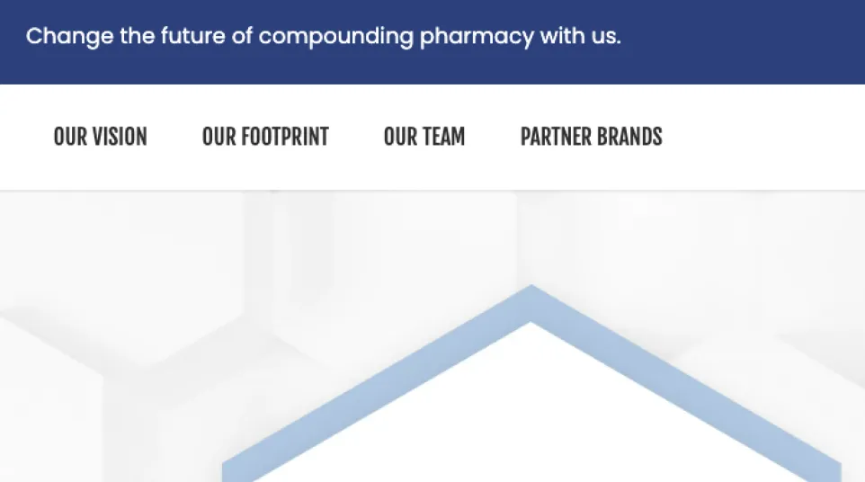 Revelation Pharma logo with hexagon icons of heartbeat, pills, and flask on white hexagonal background