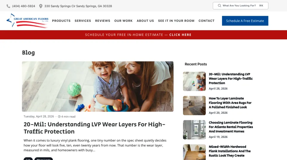 Smiling woman and toddler playing on luxury vinyl plank flooring in bright home setting