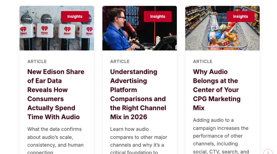 iHeartMedia article on AudioGraph redefining broadcast radio with human connection and media precision.