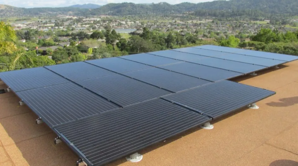 solar panels on a roof